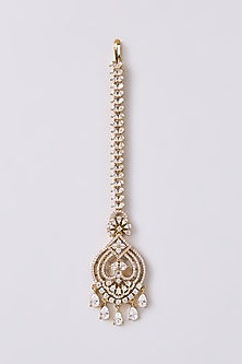 White Finish Zircon Maangtikka