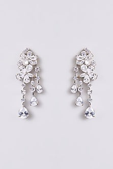 Two-Tone Finish Multi-Colored Stone Dangler Earrings