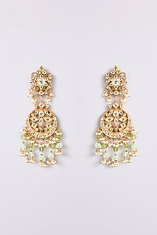 Gold Finish Kundan Polki Necklace Set