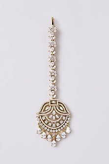 White Finish Zircon Maangtikka