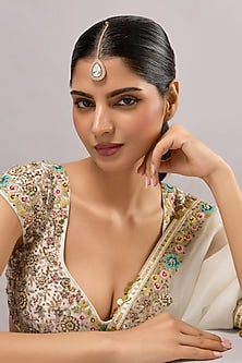 Two-Tone Finish Kundan Polki Maangtikka