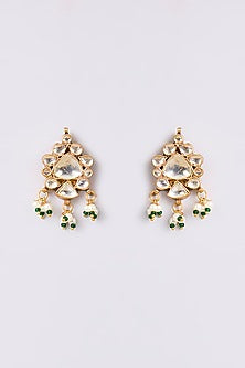 Gold Finish Kundan Polki Necklace Set