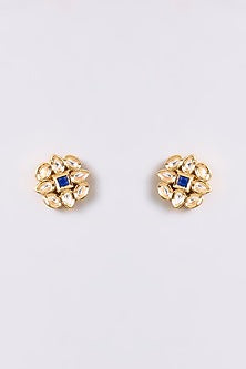 Gold Finish Kundan Polki Necklace Set