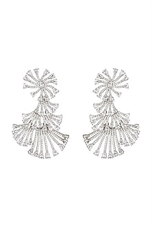 Silver Finish Diamond Earrings