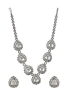 Oxidized Silver Finish Necklace Set