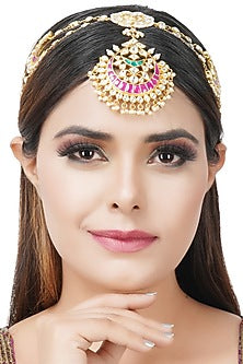 Gold Plated Kundan Headband
