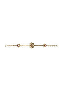Gold Plated Headband With Kundan Polki