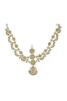 Gold Plated Mathapatti With Kundan Polki