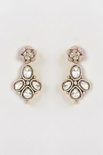 Gold Finish Kundan Polki Necklace Set