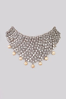Two-Tone Finish American Diamond & Zircon Necklace Set