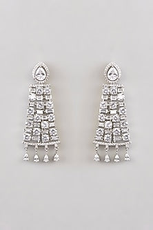 White Rhodium Finish American Diamond & Zircon Necklace Set