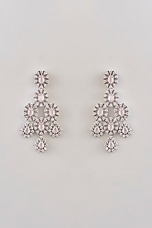 White Rhodium Finish American Diamond Necklace Set