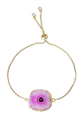 Gold Finish Agate Bracelet Rakhi