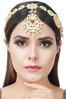 Gold Plated Kundan Polki Matha Patti