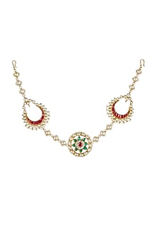 Gold Plated Kundan Polki Head Band