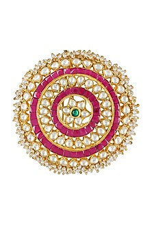 Gold Plated Juda Accessory With Kundan Polki