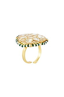 Gold Plated Kundan Polki Ring