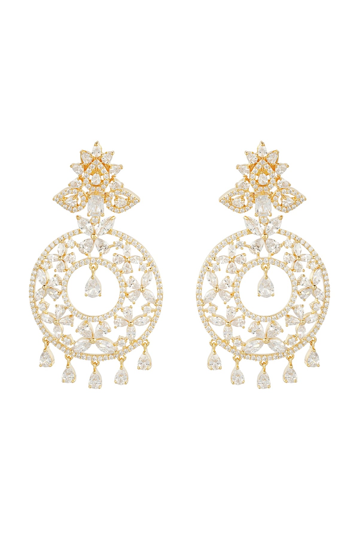 Gold Finish Diamond Earrings