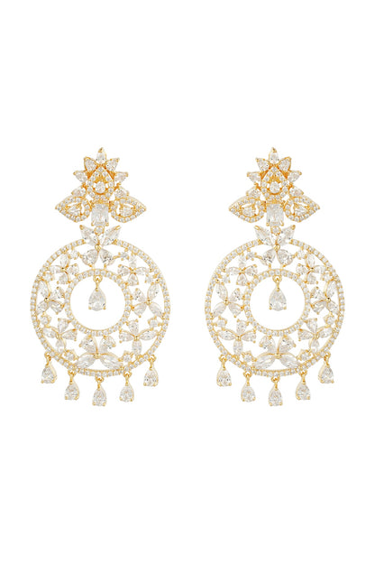 Gold Finish Diamond Earrings