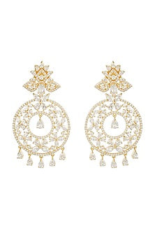 Gold Finish Diamond Earrings