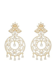 Gold Finish Diamond Earrings