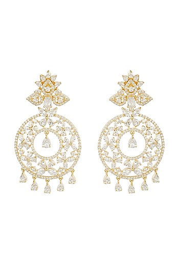 Gold Finish Diamond Earrings
