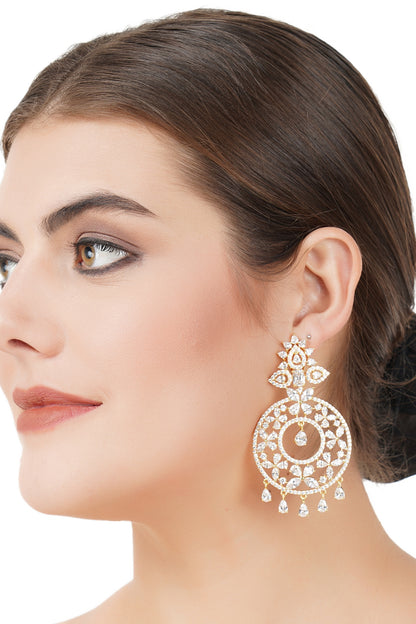 Gold Finish Diamond Earrings