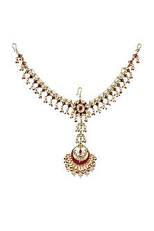 Gold Plated Pearl Mathapatti