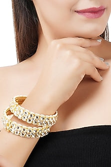 Gold Plated Kundan Polki Bangles
