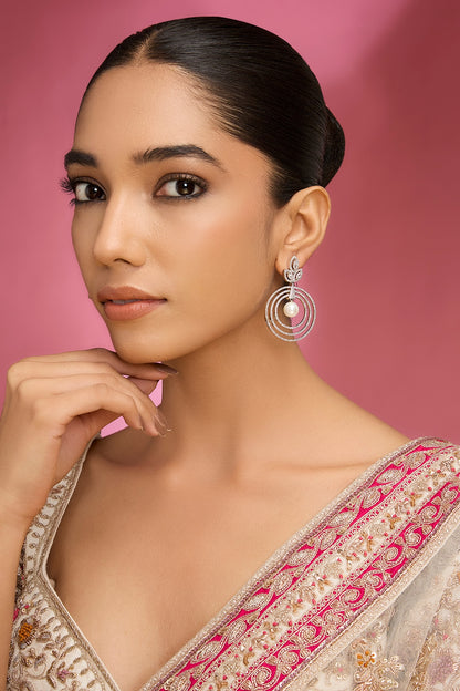 Gold Finish Kundan Polki Chandbali Earrings