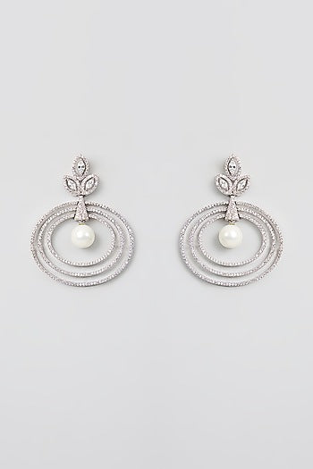 Gold Finish Kundan Polki Chandbali Earrings