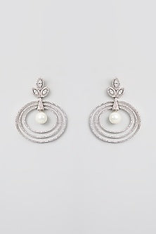 Gold Finish Kundan Polki Chandbali Earrings