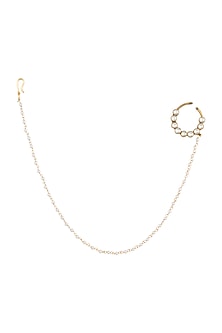 White Finish Kundan Nose Ring