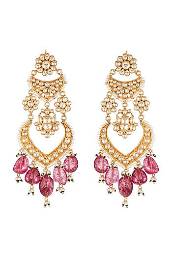 Gold Plated Pearl Chandelier Earrings