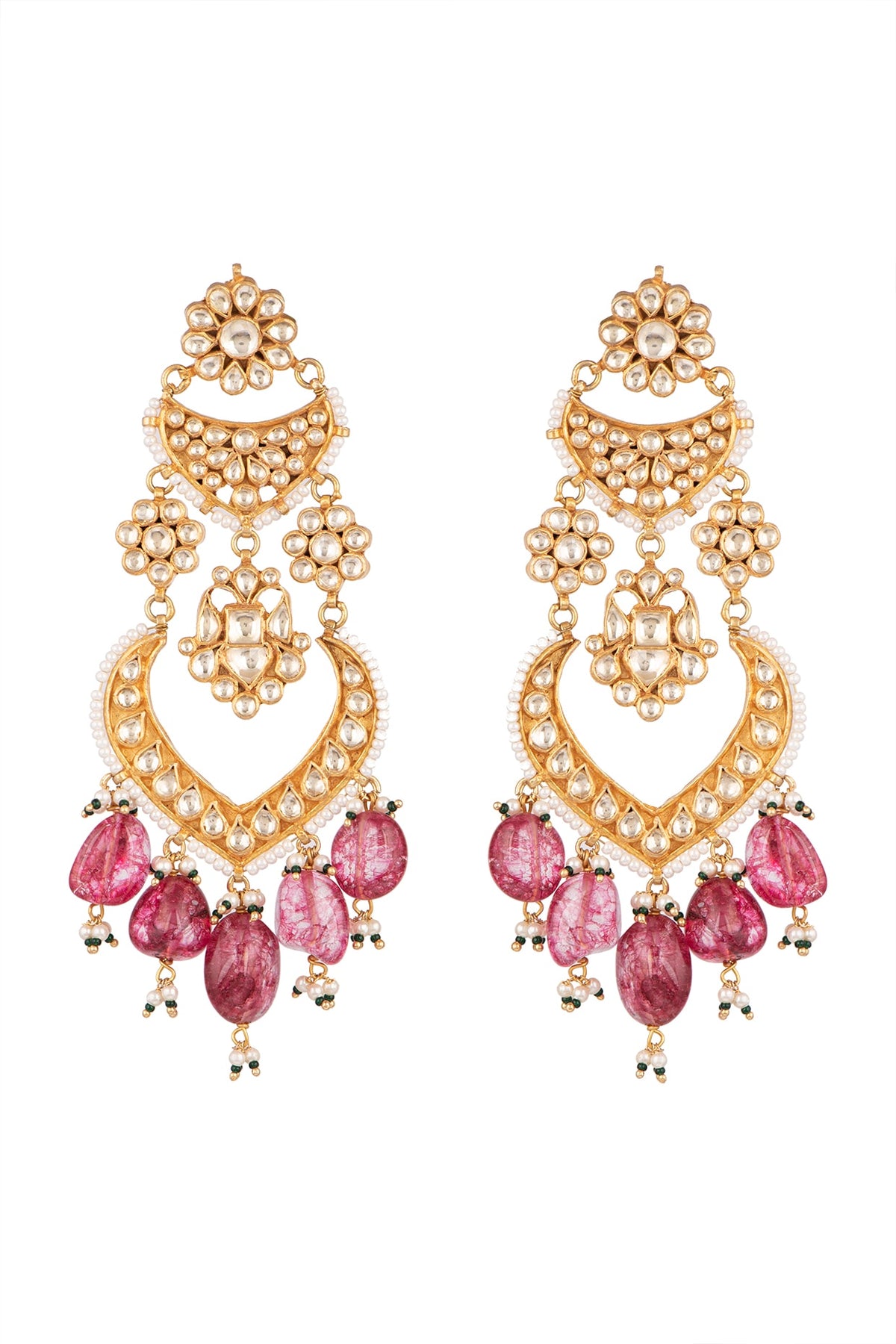 Gold Plated Pearl Chandelier Earrings