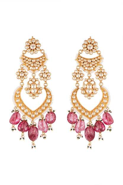 Gold Plated Pearl Chandelier Earrings