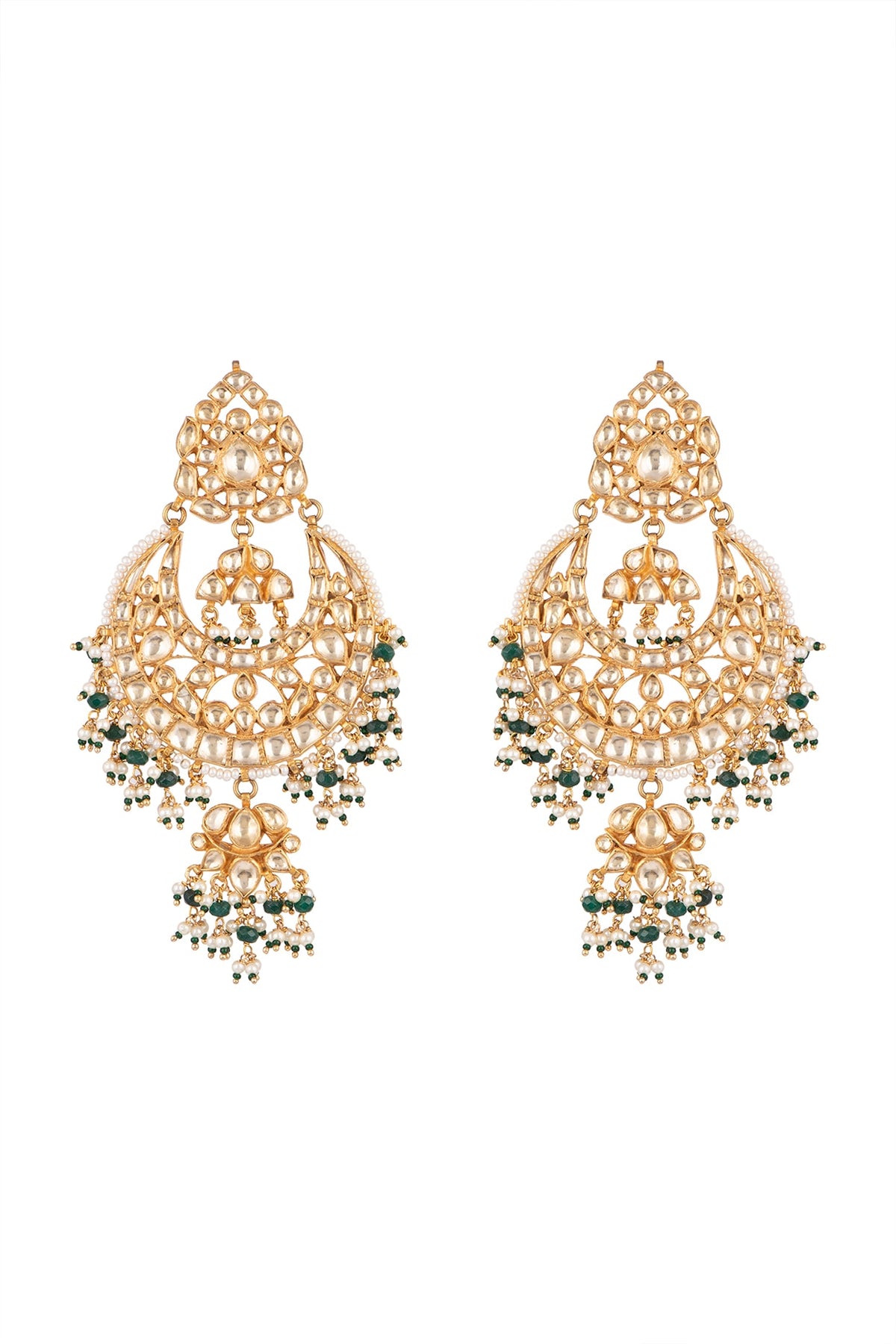 Gold Plated Pearl Chandbali Earrings