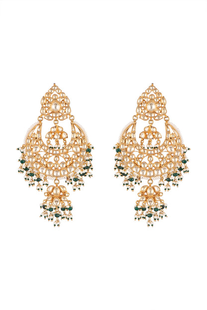 Gold Plated Pearl Chandbali Earrings