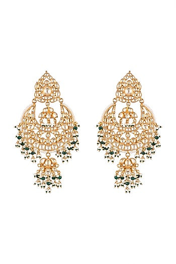 Gold Plated Pearl Chandbali Earrings