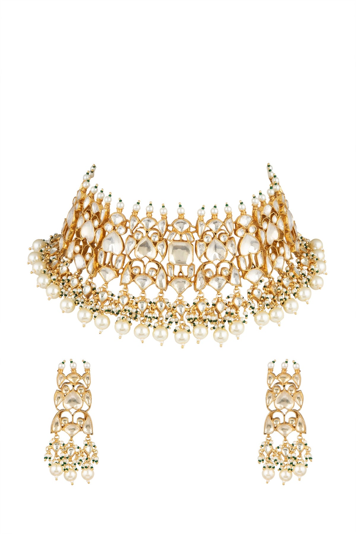 Gold Plated Kundan Necklace Set