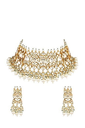 Gold Plated Kundan Necklace Set