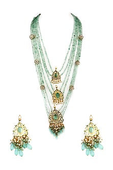 Gold Plated Kundan Polki Long Necklace Set