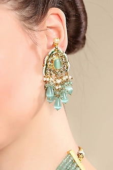 Gold Plated Kundan Polki Long Necklace Set