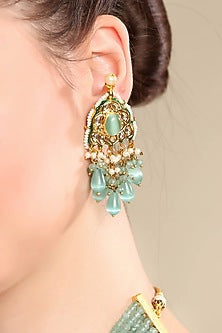 Gold Plated Kundan Polki Long Necklace Set