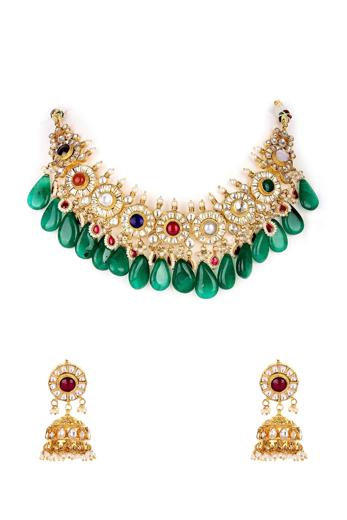 Gold Plated Necklace Set With Pearl