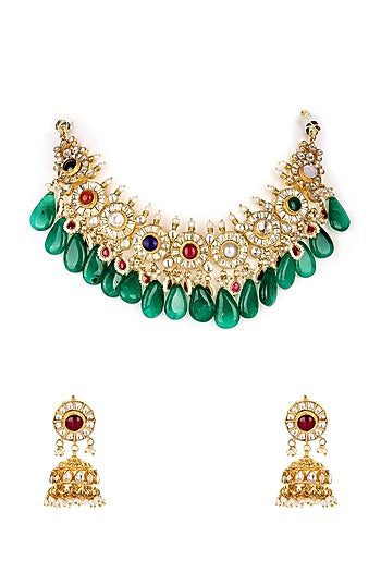 Gold Plated Necklace Set With Pearl