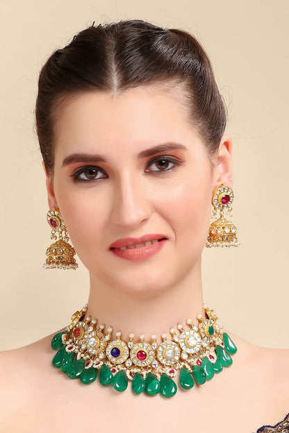 Gold Plated Necklace Set With Pearl
