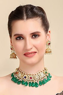 Gold Plated Necklace Set With Pearl