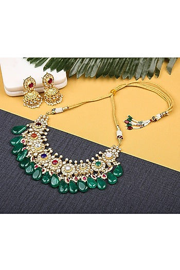 Gold Plated Necklace Set With Pearl