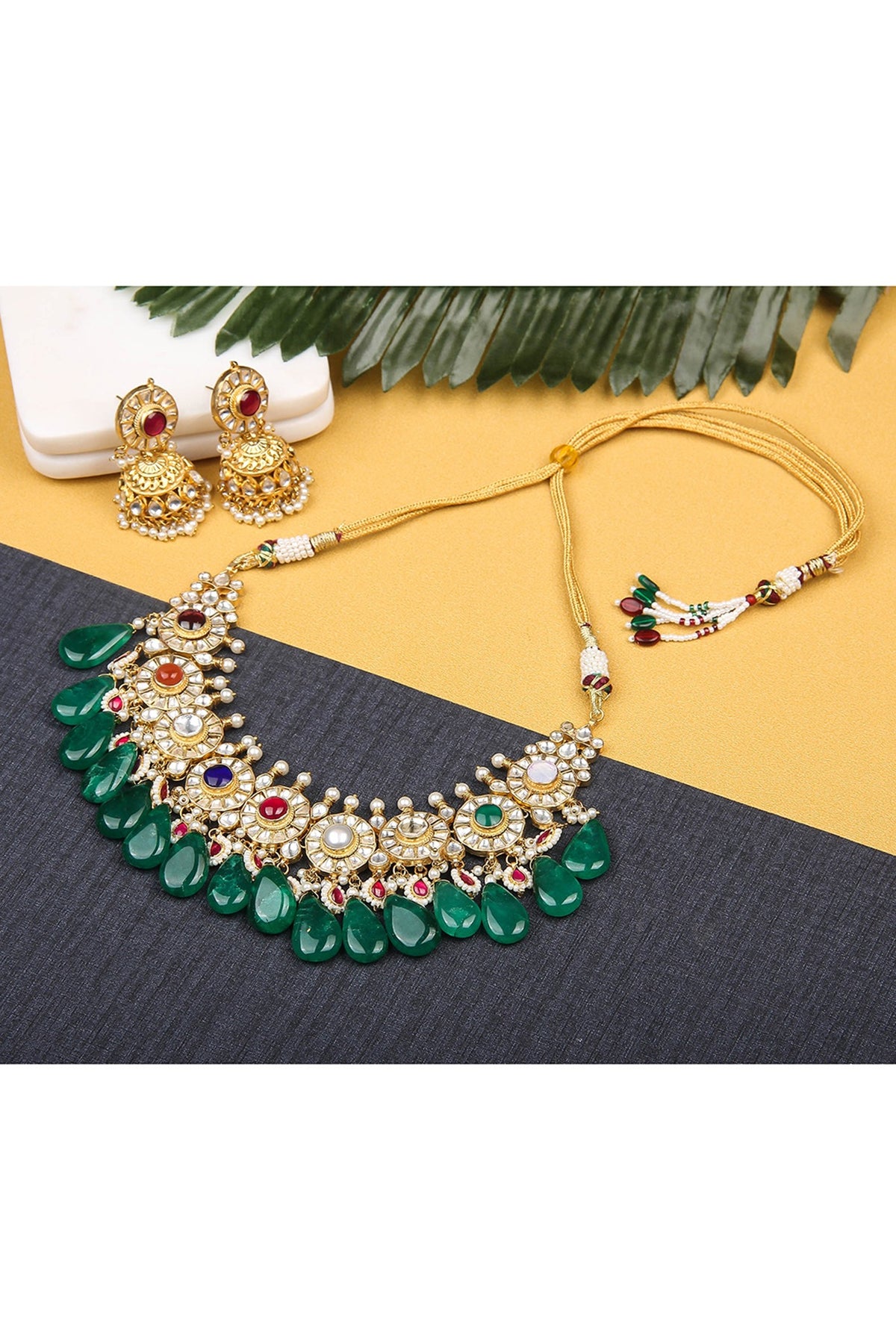 Gold Plated Necklace Set With Pearl